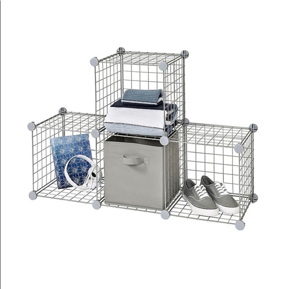 Cube Storage Wire Organizer in Grey